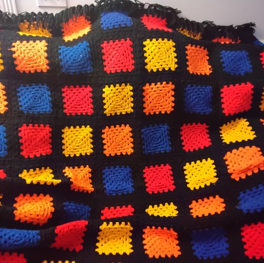 Handmade Colorful Crochet Blanket